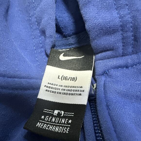 Mets Nike Hoodie Full Zip Boy’s L 16/18 Blue Full Zip Embroidered With Pockets - Picture 5 of 5